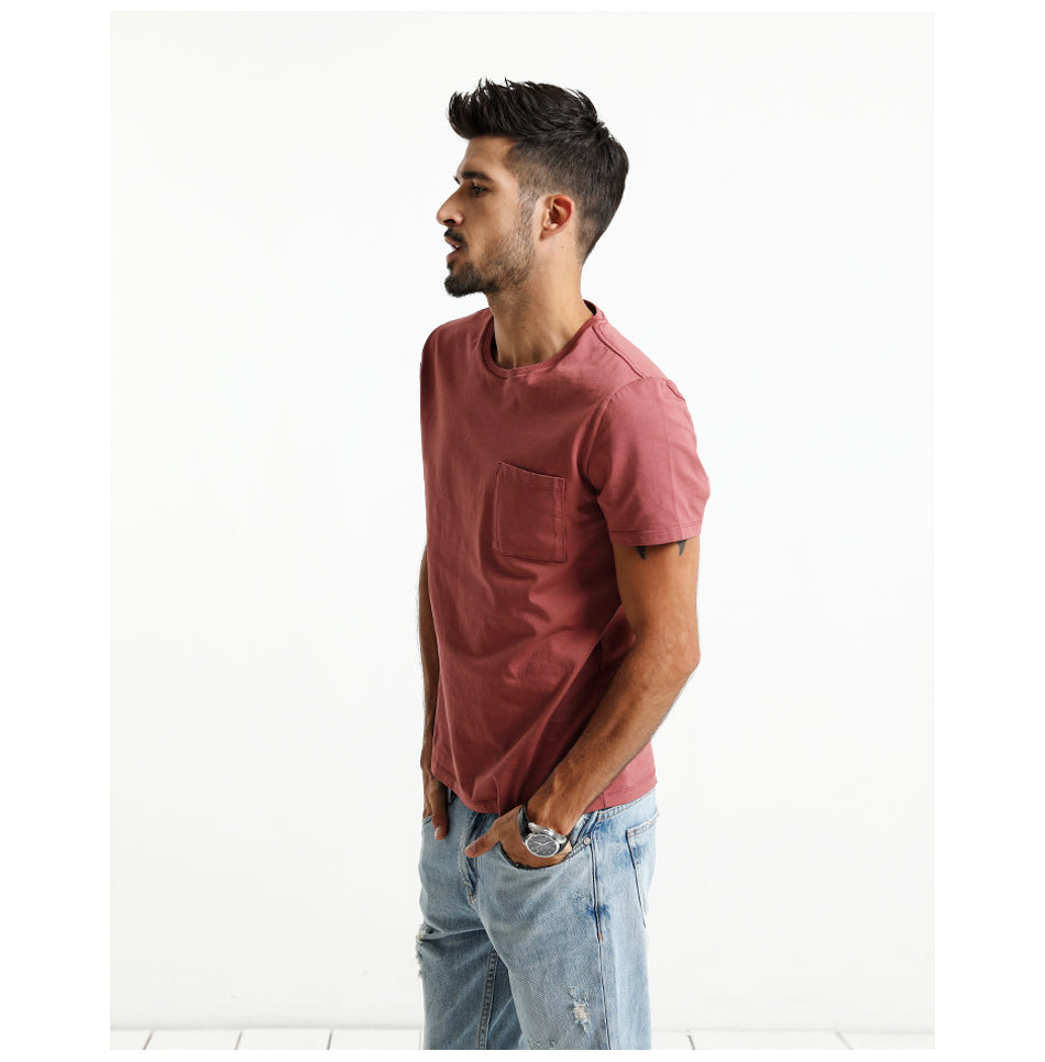 SIMWOOD T-Shirts Me Slim Fit  T Shirt 100% Cotton Plus Size High Quality Brand Clothing