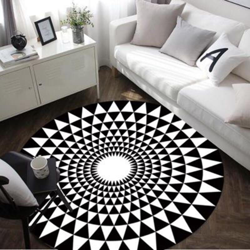 Polyester Fiber Round Rug Floor Mat Anti-slip Mat Carpet For Bedroom Living Room Use Nordic Simple Mat Home Decoration