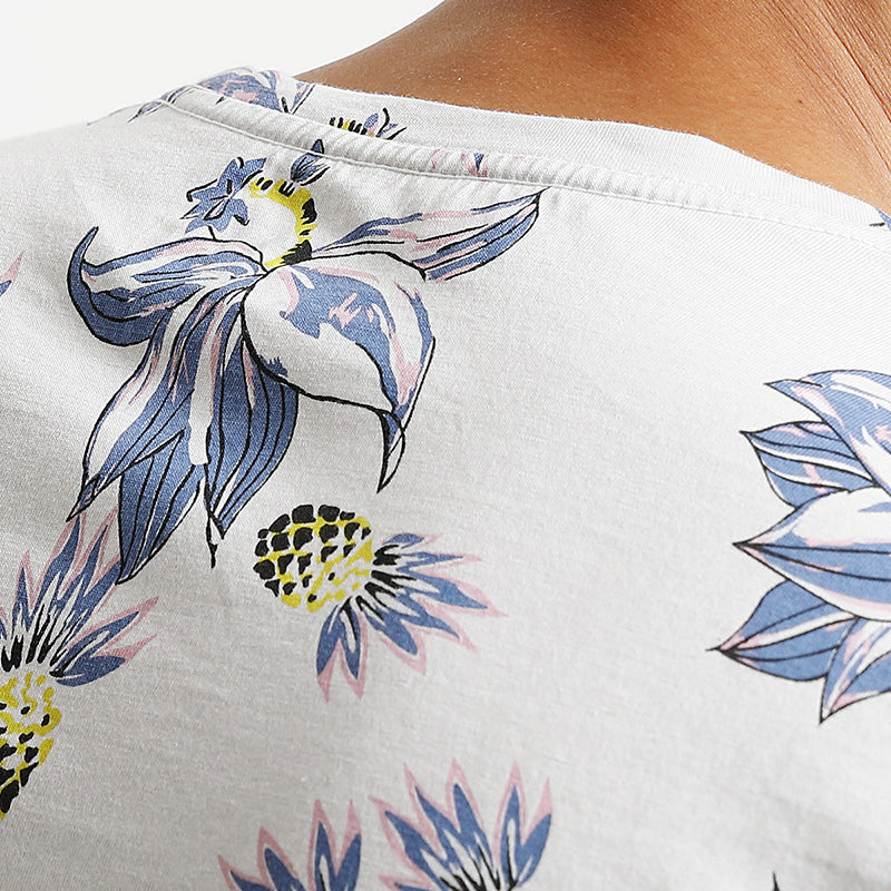SIMWOOD T Shirt Men Floral Hawaiian 100% Pure Cotton