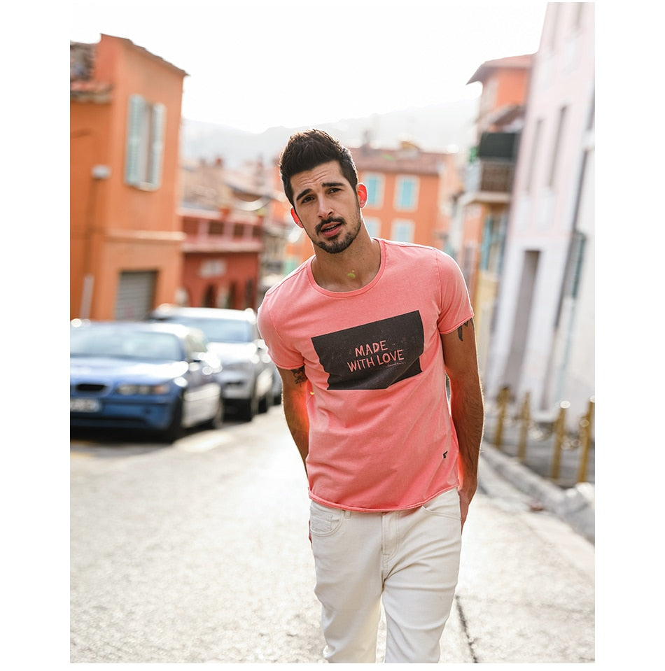 SIMWOOD 2019 Brand Fashion Casual Men T shirt Summer Short Sleeve