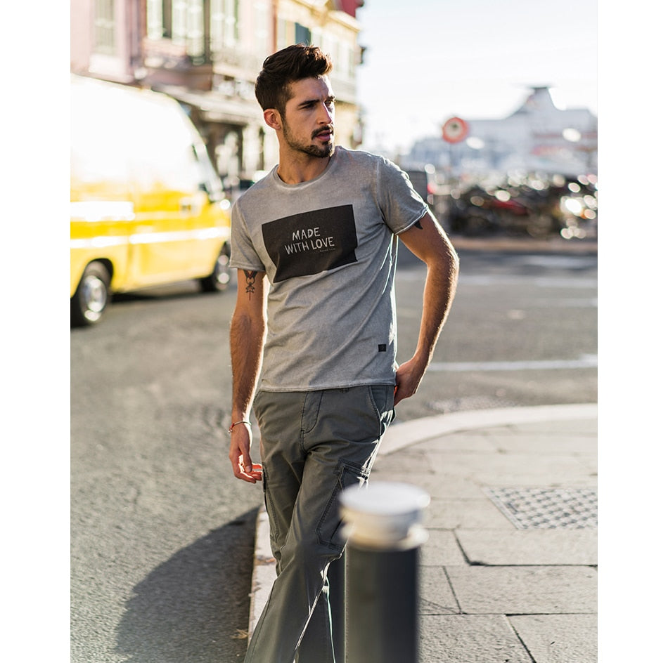 SIMWOOD 2019 Brand Fashion Casual Men T shirt Summer Short Sleeve