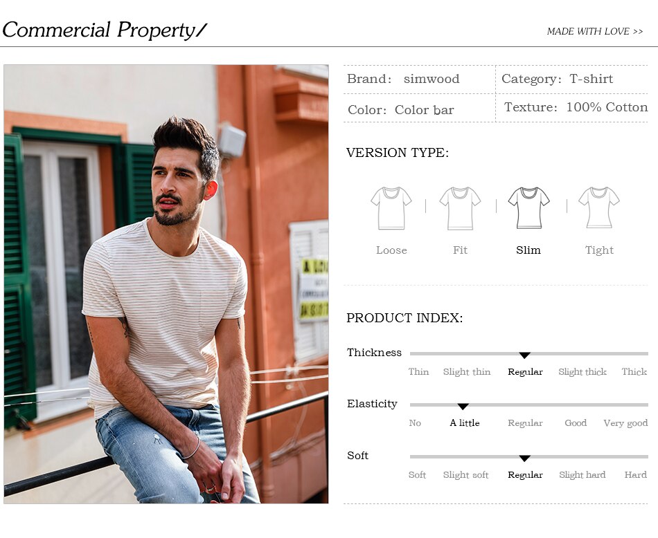 SIMWOOD Hot Sale 2019 Summer T-Shirts Men Slim Fit 100% Cotton Plus Size High Quality Short Sleeve Tops Brand Clothing 180160