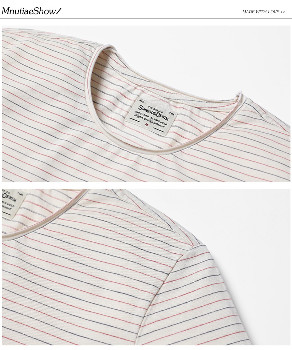 SIMWOOD Hot Sale 2019 Summer T-Shirts Men Slim Fit 100% Cotton Plus Size High Quality Short Sleeve Tops Brand Clothing 180160