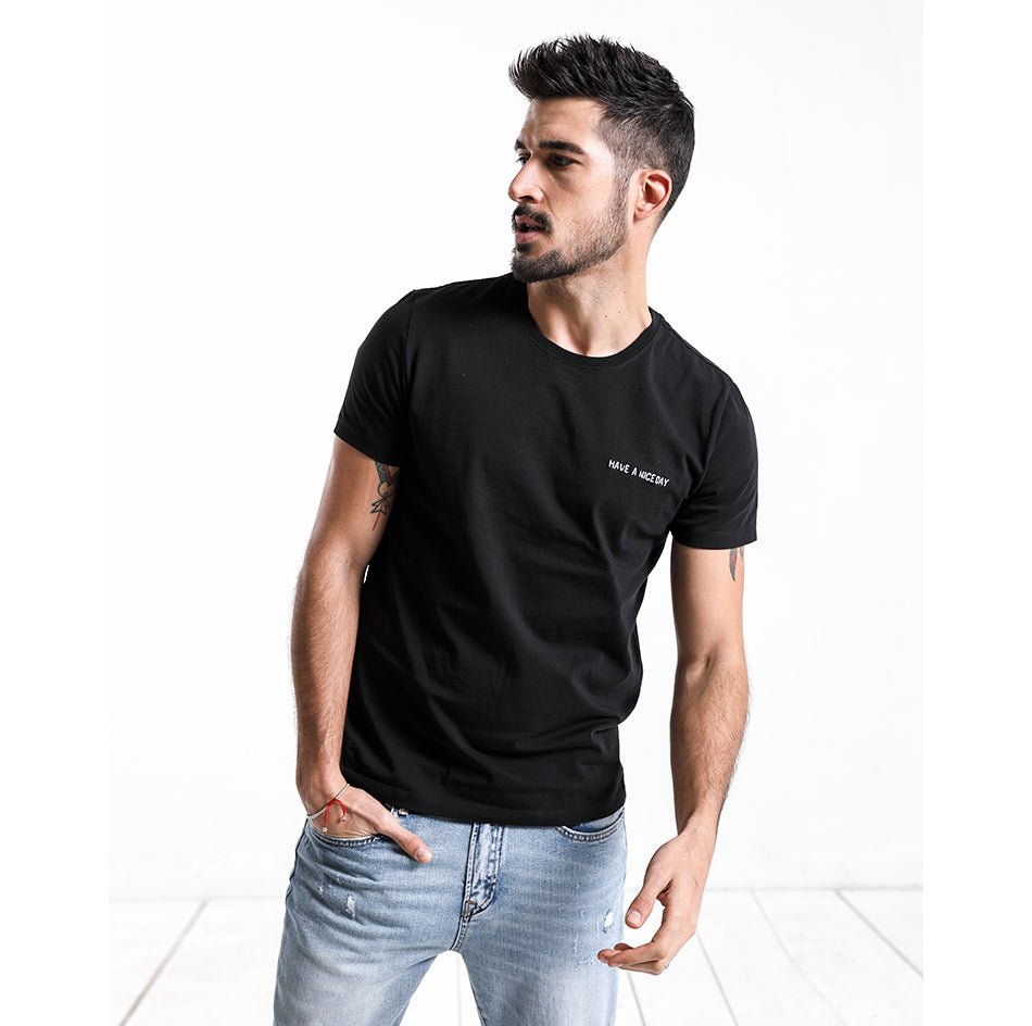 SIMWOOD 2019 Summer Fashion T-Shirt Men 100% Pure Cotton Casual Slim Fit Plus Size Top Tee Letters Print Brand Clothing 180177