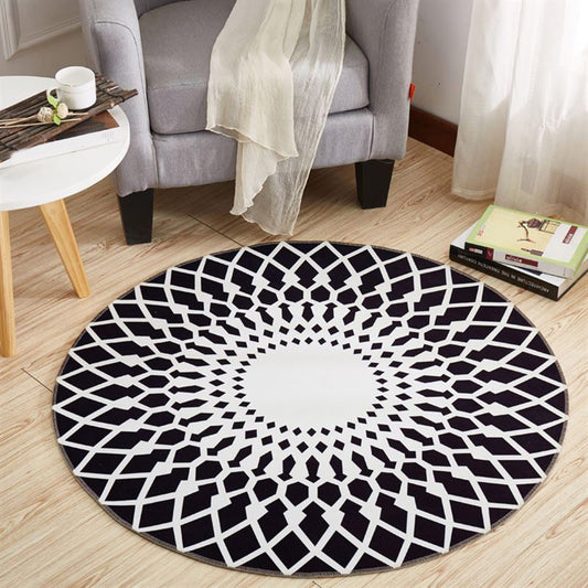 Round Geometric Pattern Carpet Rug Nordic Style Non-slip Mat for Living Room Bedroom Decor 2018ing