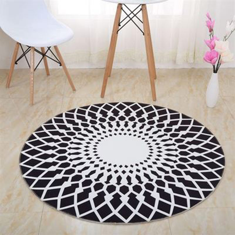 Round Geometric Pattern Carpet Rug Nordic Style Non-slip Mat for Living Room Bedroom Decor 2018ing