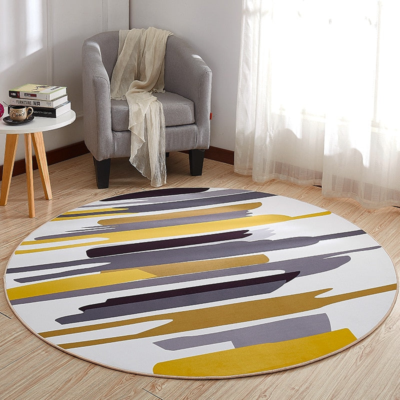 Round Geometric Pattern Carpet Rug Nordic Style Non-slip Mat for Living Room Bedroom Decor 2018ing