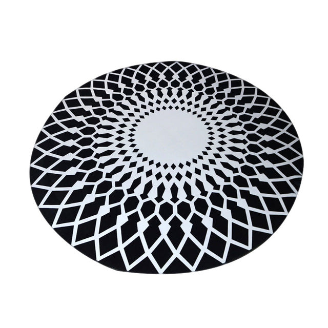 Round Geometric Pattern Carpet Rug Nordic Style Non-slip Mat for Living Room Bedroom Decor 2018ing