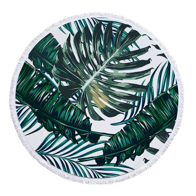 Bohemia Geometric Round Beach Towel Pineapple Mandara Printing Tassel Tapestry Plush Yoga Mat Travel Picnic Outdoor Pads