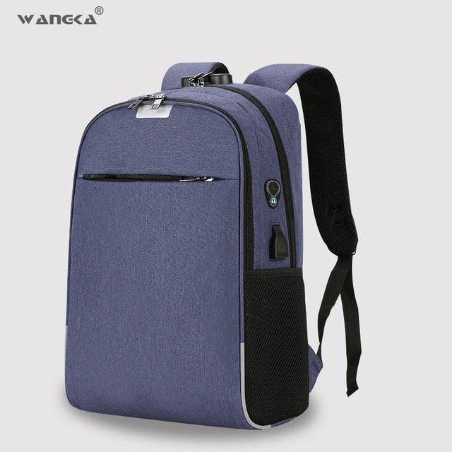 WANGKA USB Charging Laptop Backpack 15.6 inch Anti Theft Women Men School For Teenage Girls College Travel Backpack Nylon