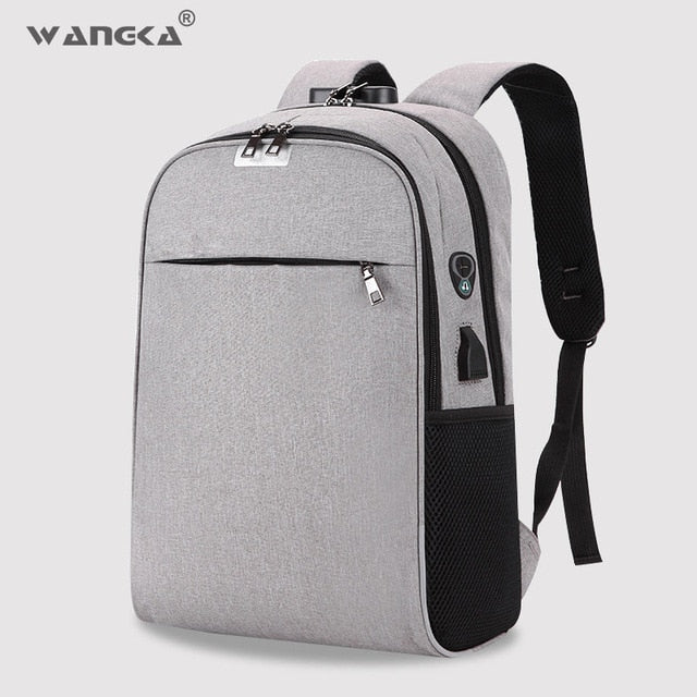 WANGKA USB Charging Laptop Backpack 15.6 inch Anti Theft Women Men School For Teenage Girls College Travel Backpack Nylon