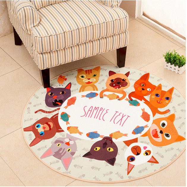 Non-Slip Carpet Machine Washable Round Area Rug Living Room Bedroom Bathroom Kitchen Soft Carpet Floor Mat Home Decor