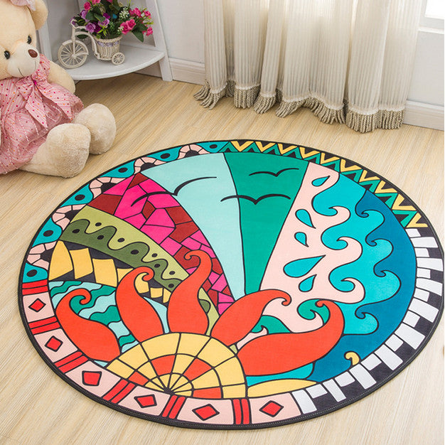 Non-Slip Carpet Machine Washable Round Area Rug Living Room Bedroom Bathroom Kitchen Soft Carpet Floor Mat Home Decor