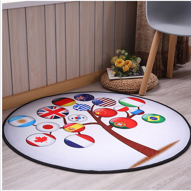 Non-Slip Carpet Machine Washable Round Area Rug Living Room Bedroom Bathroom Kitchen Soft Carpet Floor Mat Home Decor