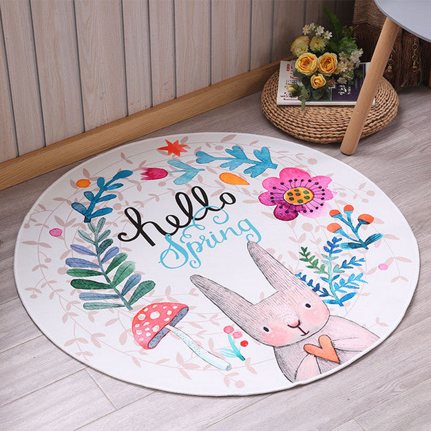 Non-Slip Carpet Machine Washable Round Area Rug Living Room Bedroom Bathroom Kitchen Soft Carpet Floor Mat Home Decor