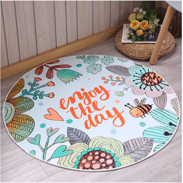 Non-Slip Carpet Machine Washable Round Area Rug Living Room Bedroom Bathroom Kitchen Soft Carpet Floor Mat Home Decor