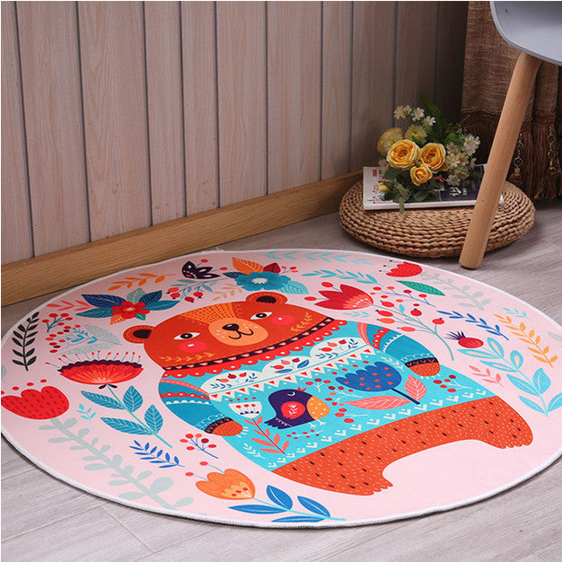 Non-Slip Carpet Machine Washable Round Area Rug Living Room Bedroom Bathroom Kitchen Soft Carpet Floor Mat Home Decor