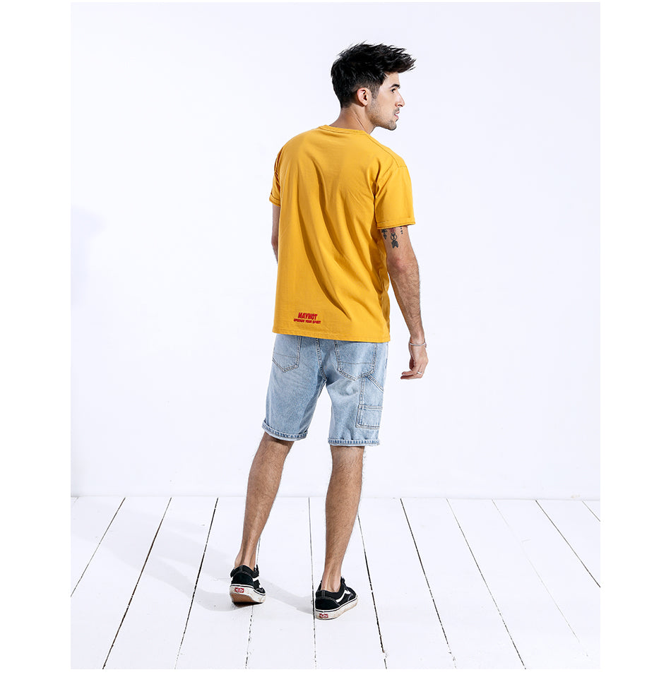 SIMWOOD 2019 Summer T-Shirts Men Fashion Letter Print O-neck Short Sleeve Tops Plus Size Loose Brand Clothing Tees 180411