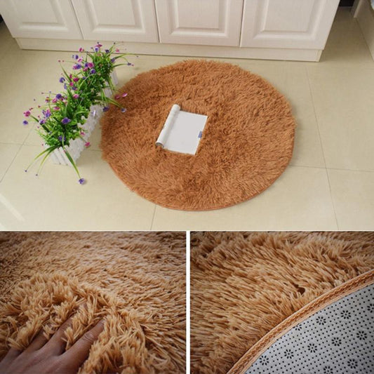 Fluffy Rugs Anti Skid Shaggy Area Rug Room Home Bedroom Carpet Round Floor Mat
