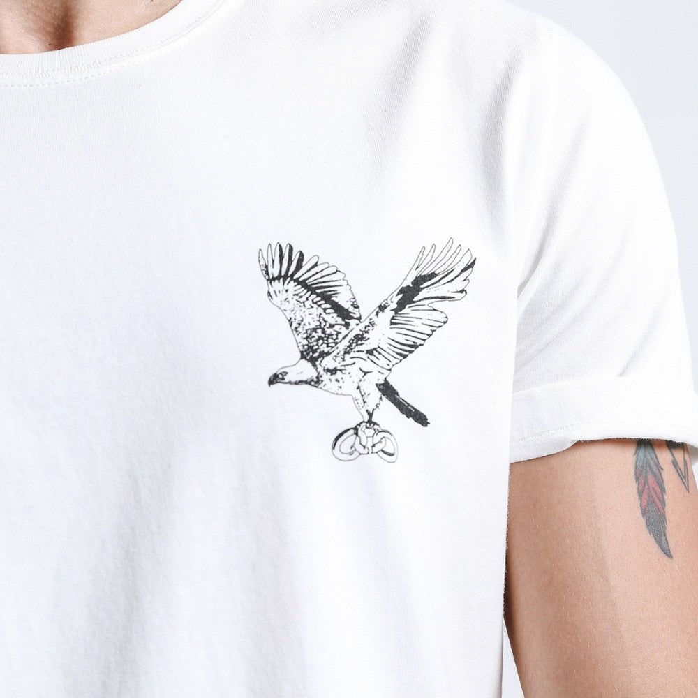 SIMWOOD 2019 Summer New eagle Print T Shirt Men Fashion Slim Fit O-neck 100% Cotton Tops Street Wear Brand Clothing Tees 180281