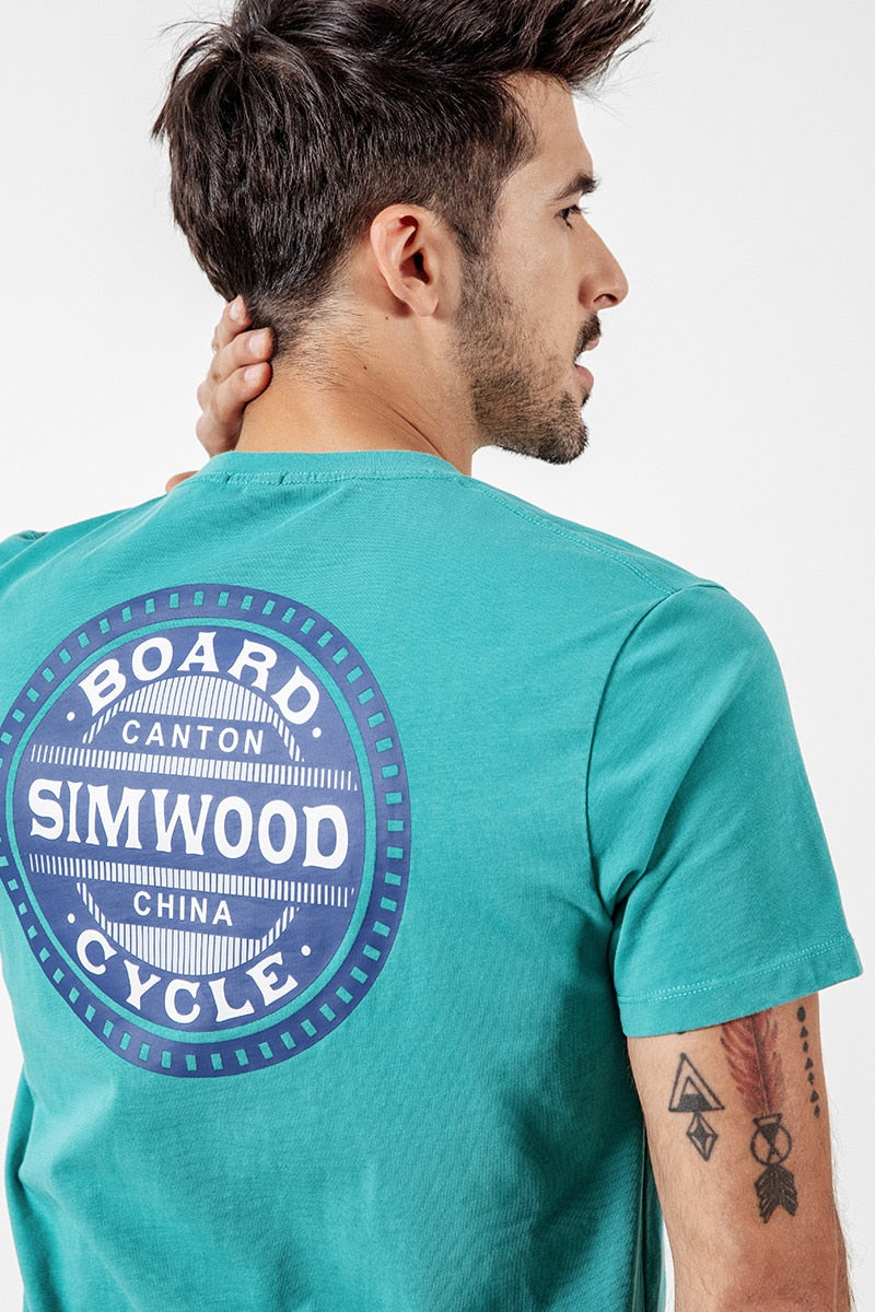 Shirts SIMWOOD Casual T-Shirts Men Letter Printed Fashion Tops Male Slim Fit Plus Size Brand Clothing 2019 Summer Camisetas 190074