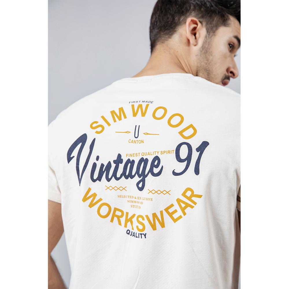 SIMWOOD 2019 Summer T shirt Men 100% Cotton Print Letter T-Shirt Fashion Top Plus Size High Quality Tee Brand Clothing 190154